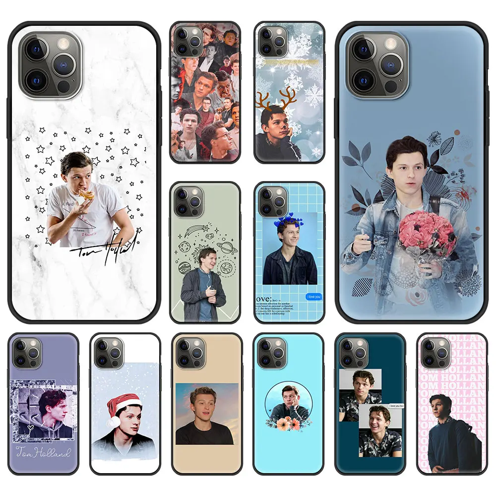 

Tom Holland Fundas Phone Case Cover Bag For iPhone 11 12 13 Pro XS Max 8 7 Plus X XR Silicone Soft Shell Shockproof Back Coque