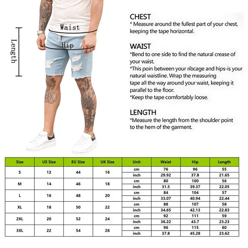 

Puimentiua 2021 Brand New Men shorts Jeans Short Pants Destroyed Skinny Jeans Ripped Pant Frayed Denim Plus Size S-3XL Shorts