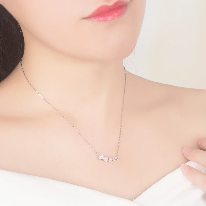 Женское колье из серебра 925 пробы с жемчужной подвеской | Украшения и аксессуары