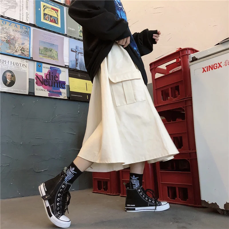 

Hong Kong Style Chic Workwear Skirt for Women 2021 Spring and Summer New High Waist Slimming Small A- line Pleated Skirt