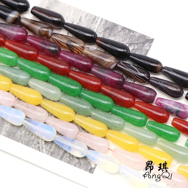 Angqi модные ювелирные изделия многоцветные в форме капли халцедон Агаты свободные