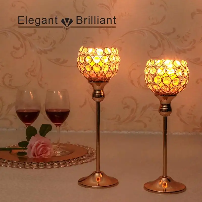 Центральные части свадебного стола металлический канделябр хрустальные