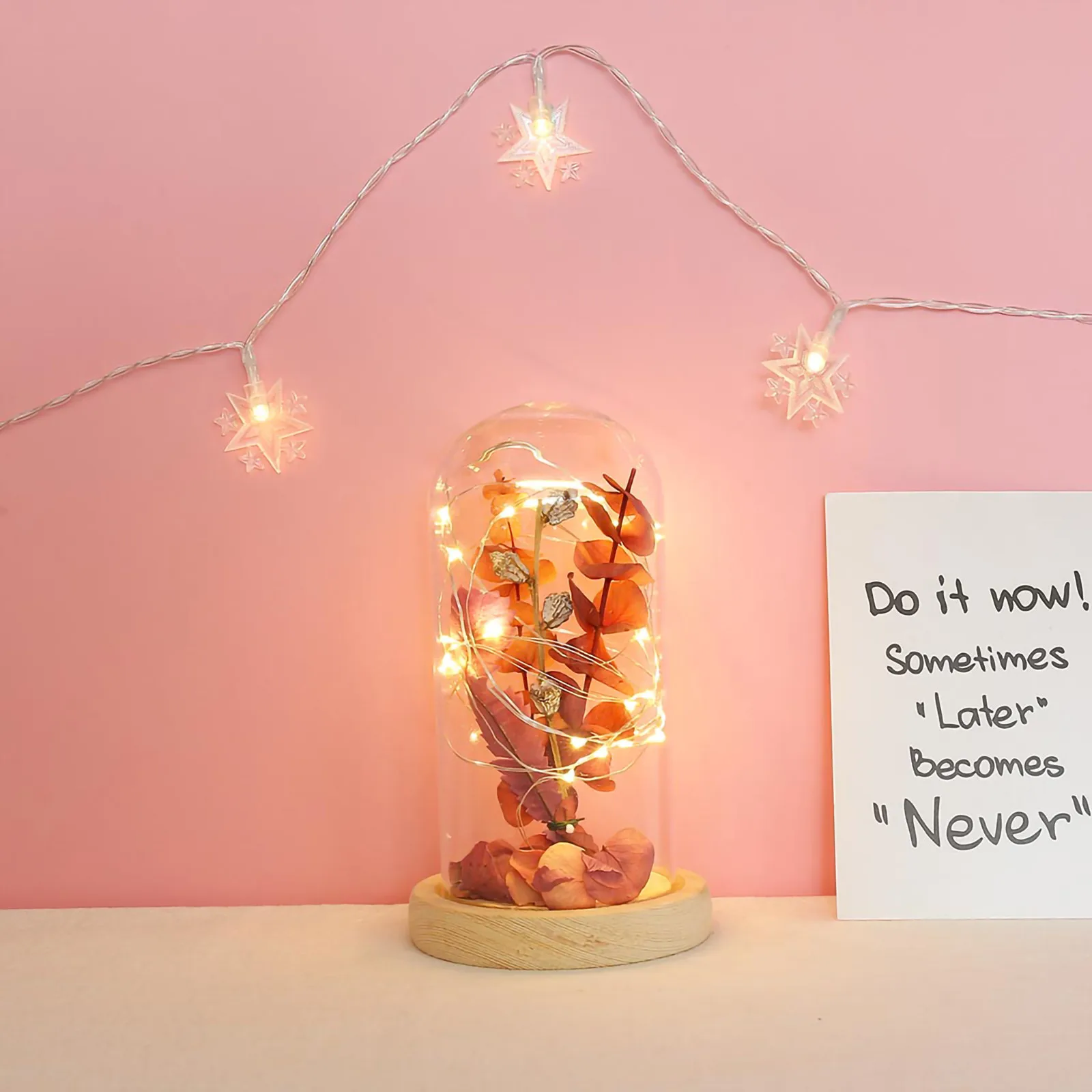 

Leaf Branch With Lamp Glass Cover Night Light Valentine's Day Home Decoration#30