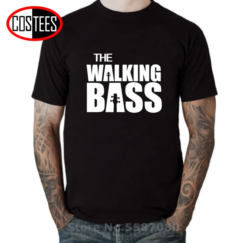 Футболки с изображением ходячих басов качественная футболка черного и белого