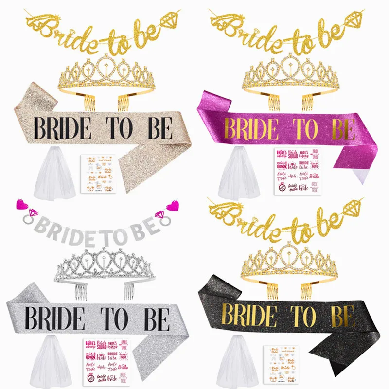 

5 шт., набор наклеек для татуировок «Bride To Be»