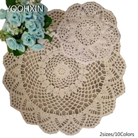 round cotton placemat cup coaster mug kitchen wedding table place mat cloth lace crochet tea dish doily handmade christmas pad