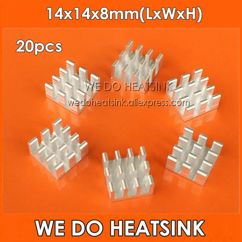 Мы делаем радиатор 20 шт. 14x14x8 мм пассивный радиатор MOSFET чип радиатор с контактными плавниками