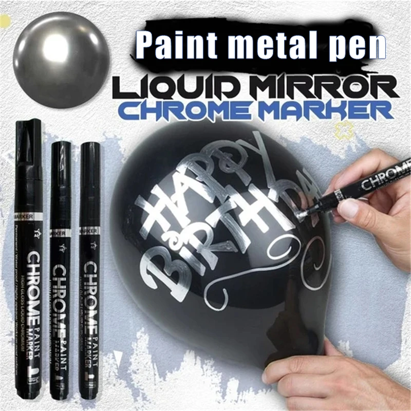 

New Liquid Mirror Chrome Marker with 0.7/1/3mm Nib Mirror Reflection Sign Pen Soomth Writing