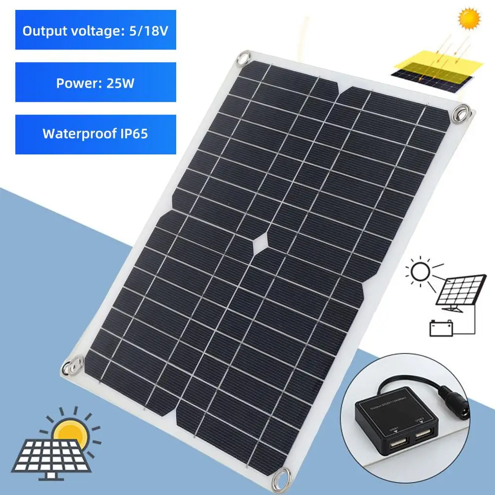 5 в 1A / 18 0 A 25 Вт солнечная панель Батарея фермер автомобиль Лодка Гибкая Зарядка