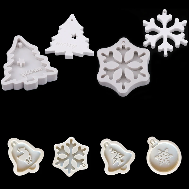 Форма для рождественской елки снежинок зеркальная подвеска силиконовая форма