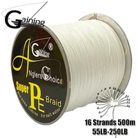 power 16 strands braided fishing line 500m super strong japan multifilament pe braid line wire 55lb 250lb 8 colors for choose