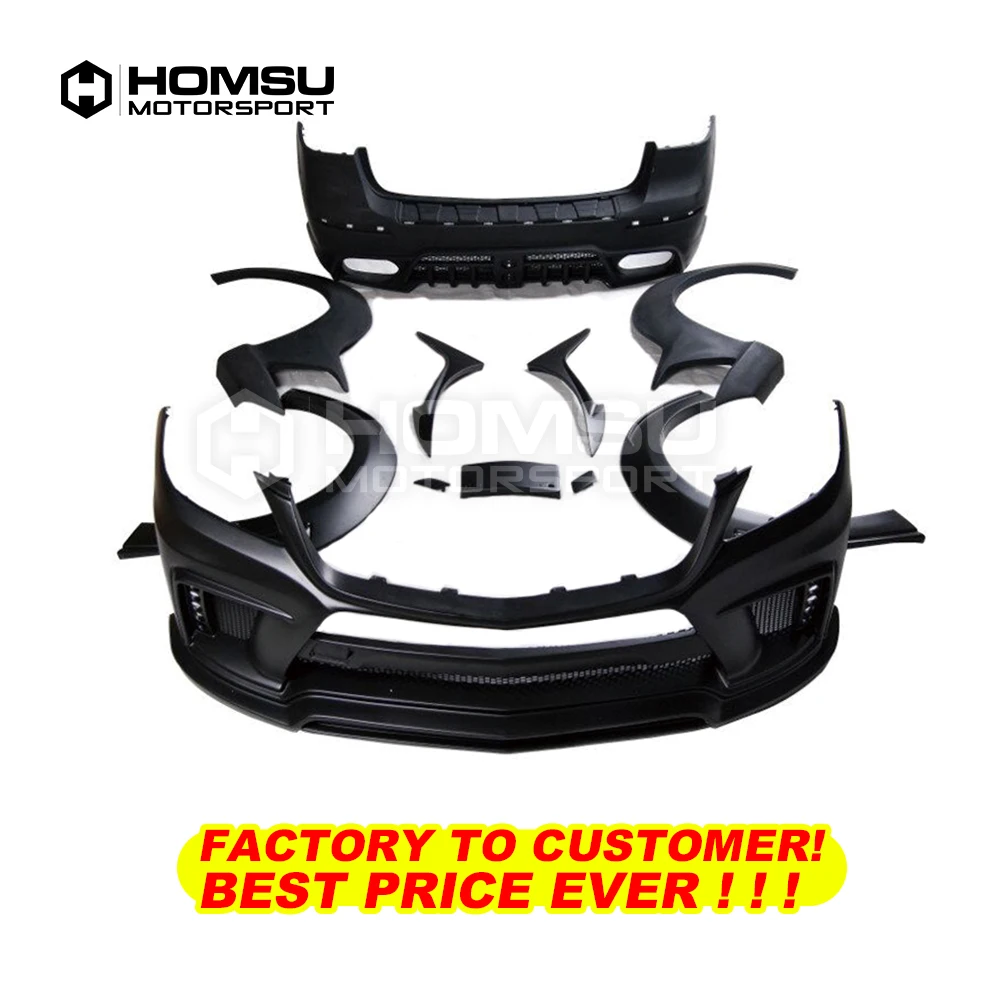 W Стиль FRP неокрашенные кузова автомобиля комплект передний задний бампер