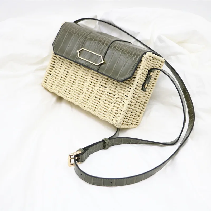Сумка на плечо Женская ротанговая соломенная плетеный мессенджер ручной работы