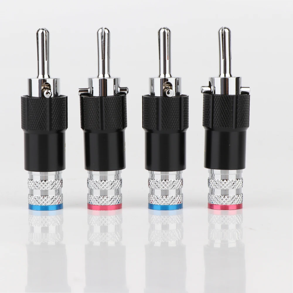 

Hi-end Rhodium Plated Audio Video Speaker Jack 8mm Self-locking Male Banana Plug speaker Interconnector cale connector