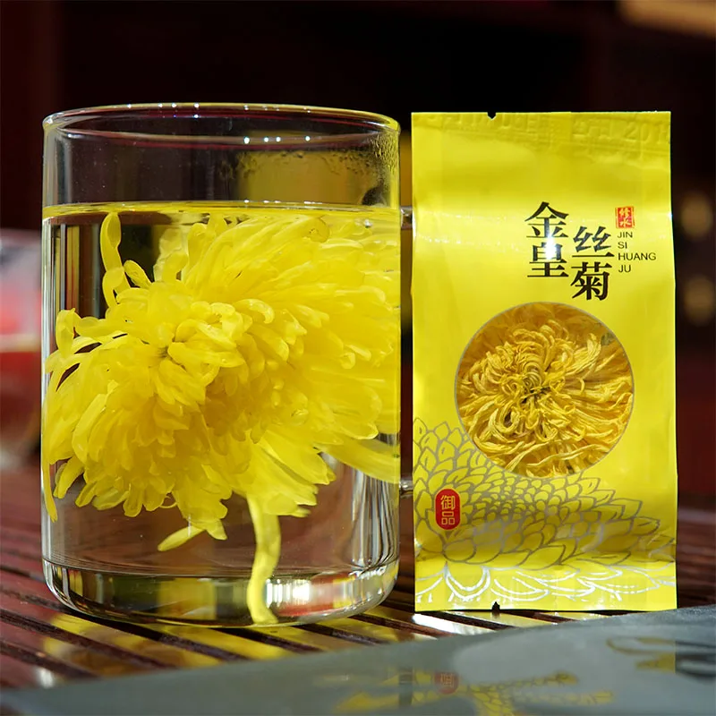 T&eacute; de crisantemo de seda dorada, Super Premium, Tongxiang, hojas de fuego, comida saludable, 100 bolsas-1