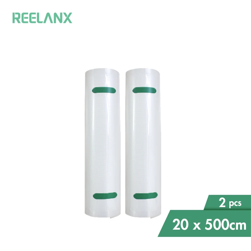 Вакуумные пакеты REELANX 2 рулона 20*500 см для пищевых вакуумных упаковщиков