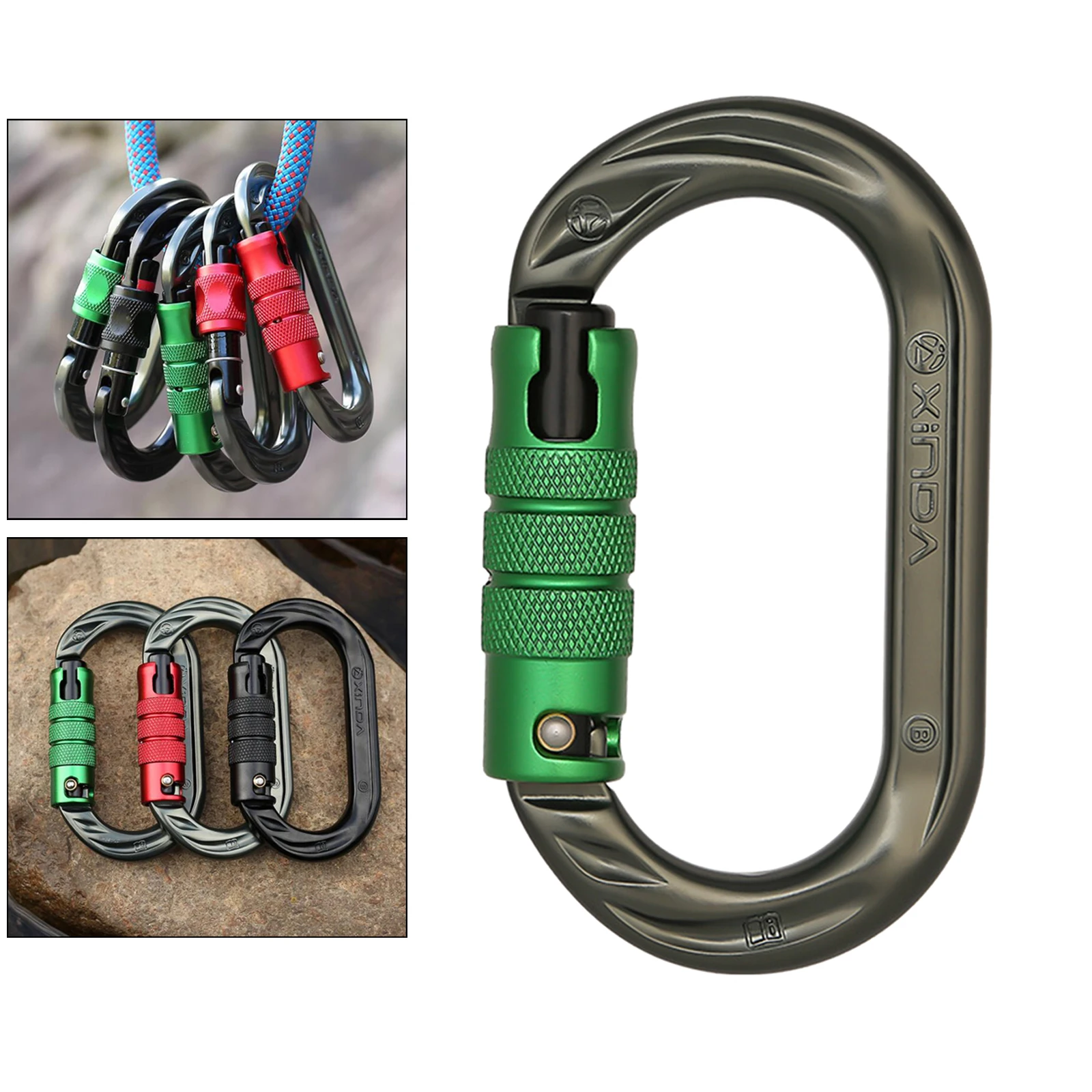 rock climbing carabiner 24kn o shape climbing buckle lock safety lock outdoor camping climbing rappelling canyoning equipment free global shipping