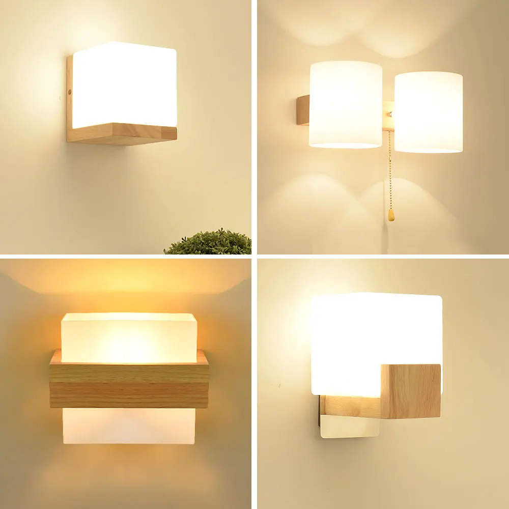 Светодиодсветодиодный Настенные светильники E27 современный деревянный