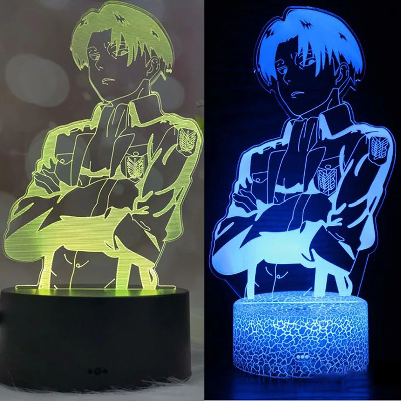 

Anime Attack on Titan Acrylic 3d Led Lamp for Home Room Decor Light 1pc Anime Figures Table Lamp Kid Gifts Touch Open
