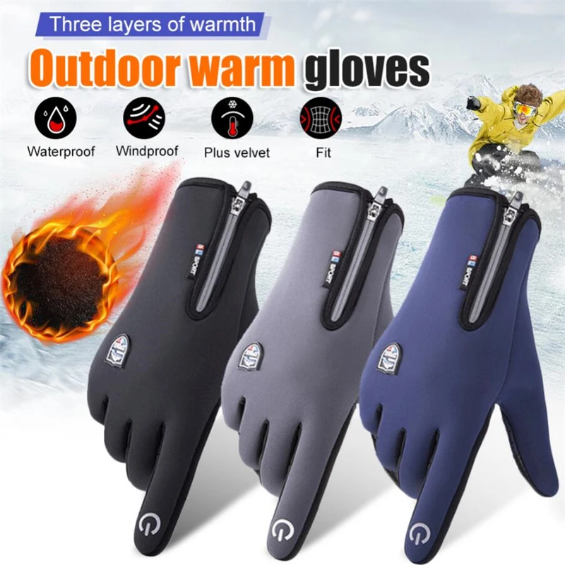 

Winter Warm Gloves Men Ski Gloves Snowboard Gloves Motorcycle Riding Snow Windstopper Glove For Riding Hiking Climbing Camping