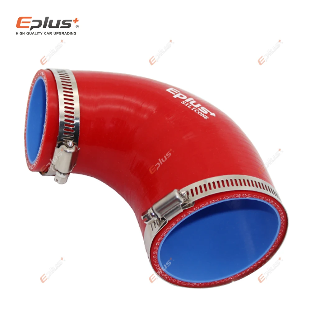 EPLUS Universal Silicone Tubing Hose 90 Degrees big to small Connector Car Intercooler Turbo Intake Pipe Coupler Red Multi Size |