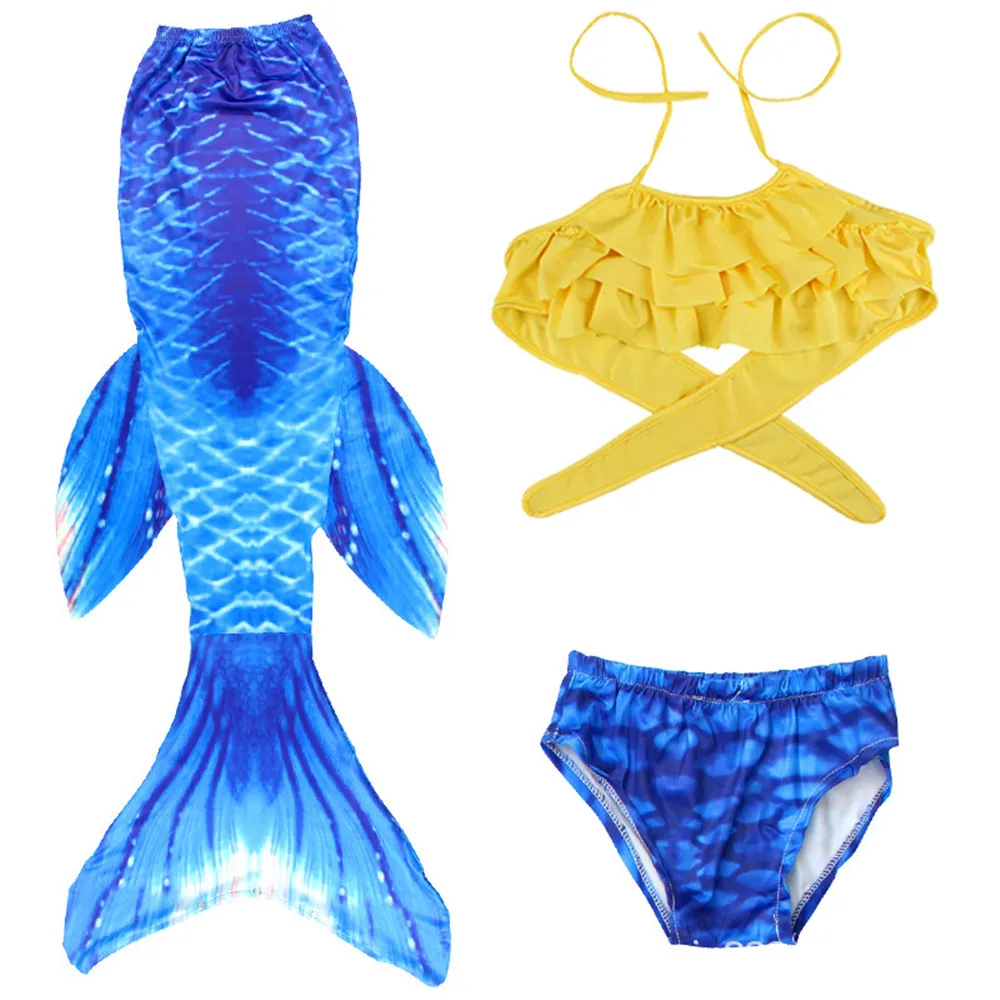 Купальный костюм для девочек с рисунком рыбы 3D хвост русалки купальник и бикини