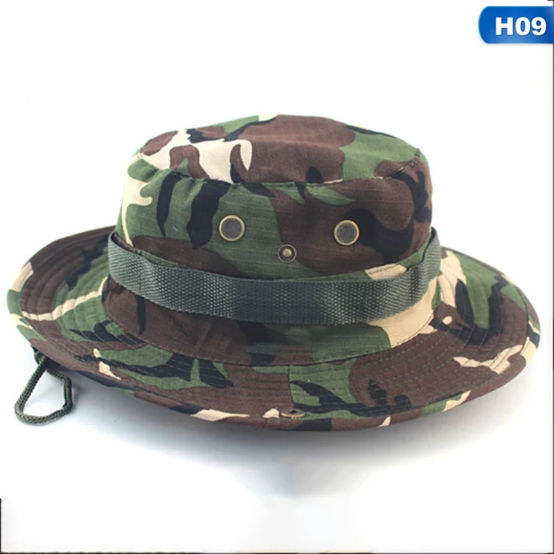 

Amy Green Bucket Hat Outdoor Men Fishing Hunting Military Safari Boonie Hat Panama Cotton Unisex Women Summer Bob Sun Camo Hats