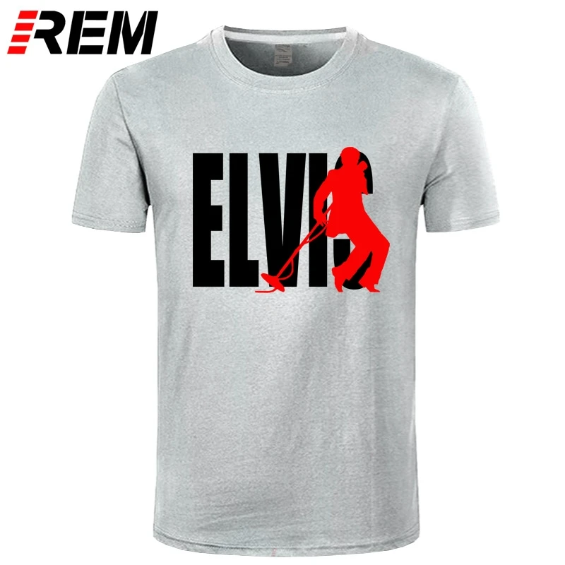 Горячая Распродажа Высококачественная хлопковая смешная футболка REM Elvis Presley The