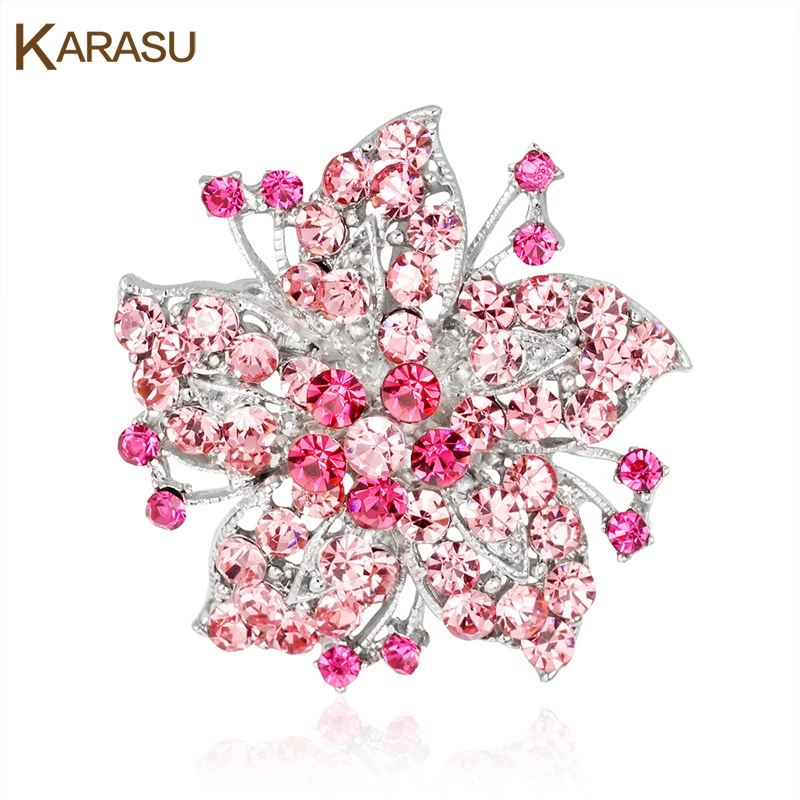 Очаровательный цветок высокое качество стразы броши для женщин и девочек брошь