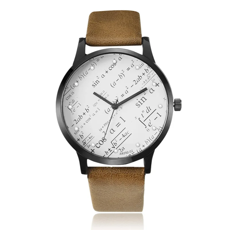 

Mathematical Formula Watch Men 2019 New Fashion Style Men Watches Leather Band Boy's Watch Wristwatches relogio masculino