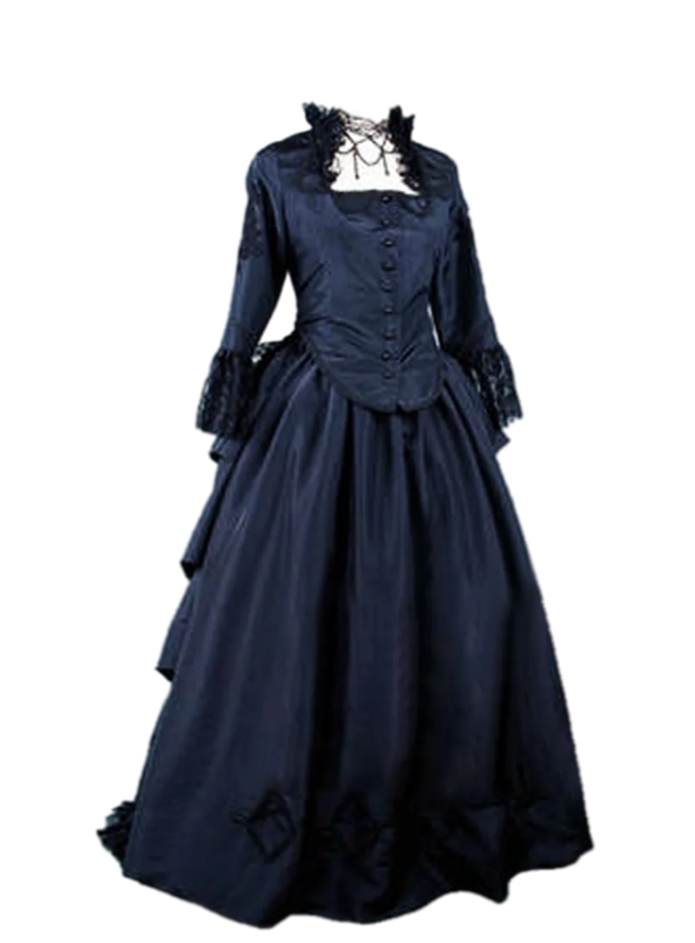 

Two Piece Gothic Black Thai Silk Victorian 1870/90s Bustle Dress Party Dress Cosplay Dress