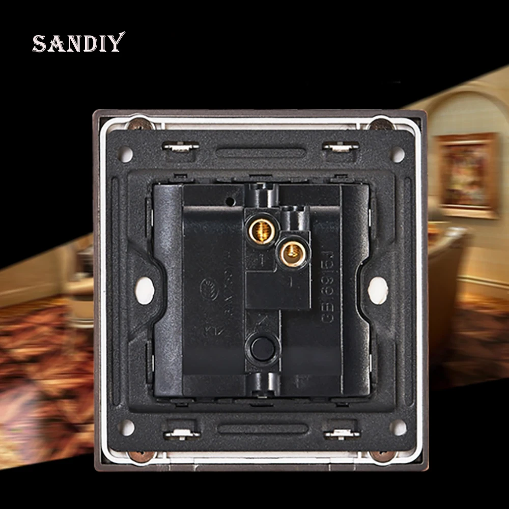 Роскошный настенный выключатель из чистой меди панель света 1 способ 2