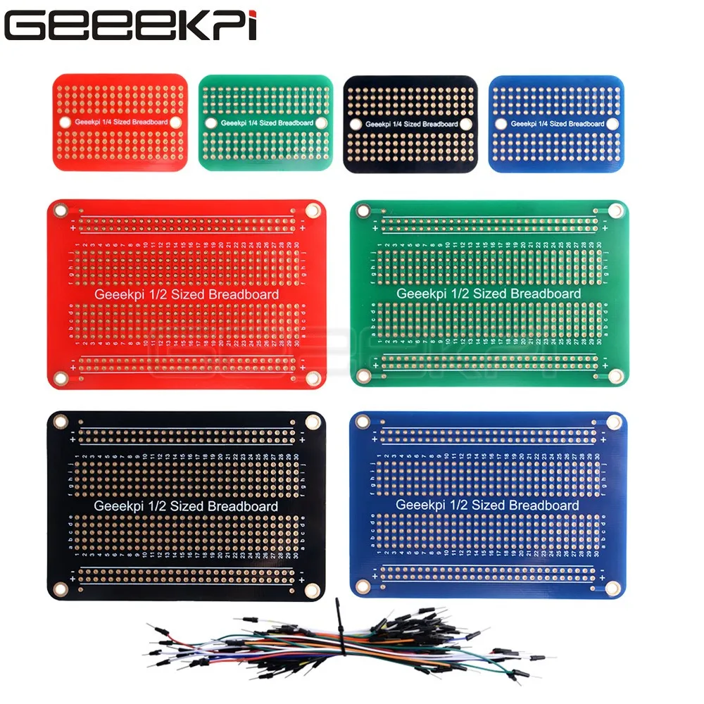GeeekPi Prototype PCB Solderable Breadboard for Arduino and DIY Electronics Projects Gold-Plated (4 Pack + 1 Mini Board) | Компьютеры и