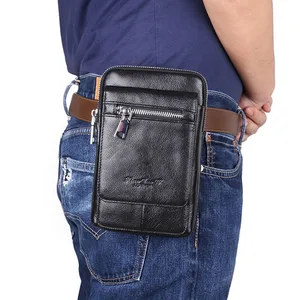 Брендовая Повседневная Наплечная кросс-боди сумка XiaoDuoLi из натуральной кожи, мужские сумки-мессенджеры, Мужская поясная сумка, чехол для сотового телефона с крючком