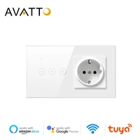 avatto tuya wifi light switch 16a wall outlet eu standard switchtuya smart life app works with alexa google home