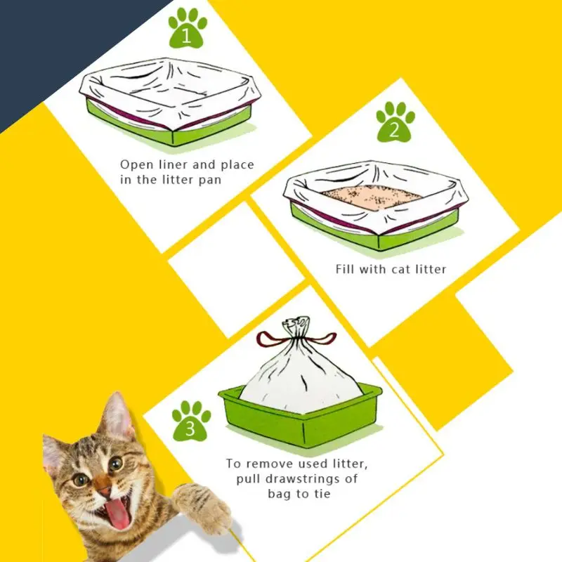 

Cat Litter Bag Sand Bags Hygiene Elastic Kitten Pet Supplies Professional Practical Garbage S/M/L