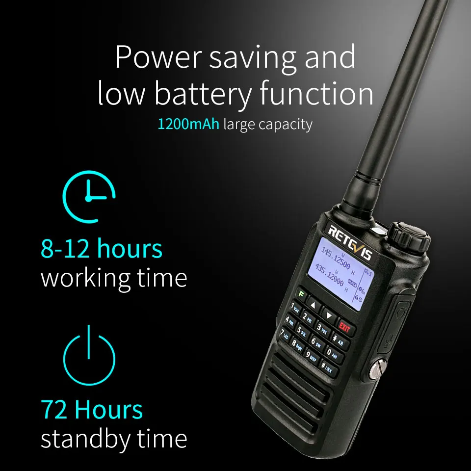 IP67 водонепроницаемый Walkie Talkie RETEVIS RT87 профессиональный большой диапазон 5 Вт UHF(или VHF) Hands Free FM Двухстороннее Радио рация