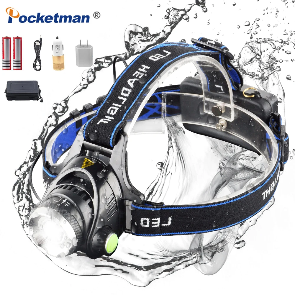 POCKETMAN T6/L2 8000 Люмен светодиодный налобный фонарь масштабируемая фара