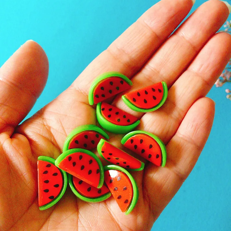 10 watermelon 10 шт. яблоко лимон Тыква банан помидор/Кукольный дом/миниатюры фрукты/милый/Сказочный Садовый Гном/мох Декор террариума/модель/фигурка - Цвет: 10 watermelon