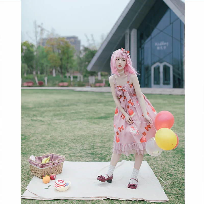 

Princess tea party sweet lolita dress vintage lace bowknot high waist victorian dress kawaii girl gothic lolita Jjsk cosplay