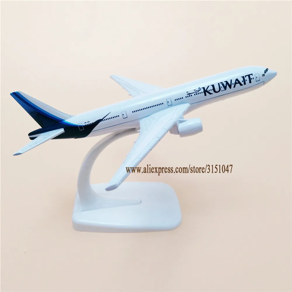 Модель самолета 16 см авиа Кувейт авиалинии Боинг 777 B777 модель из металлического