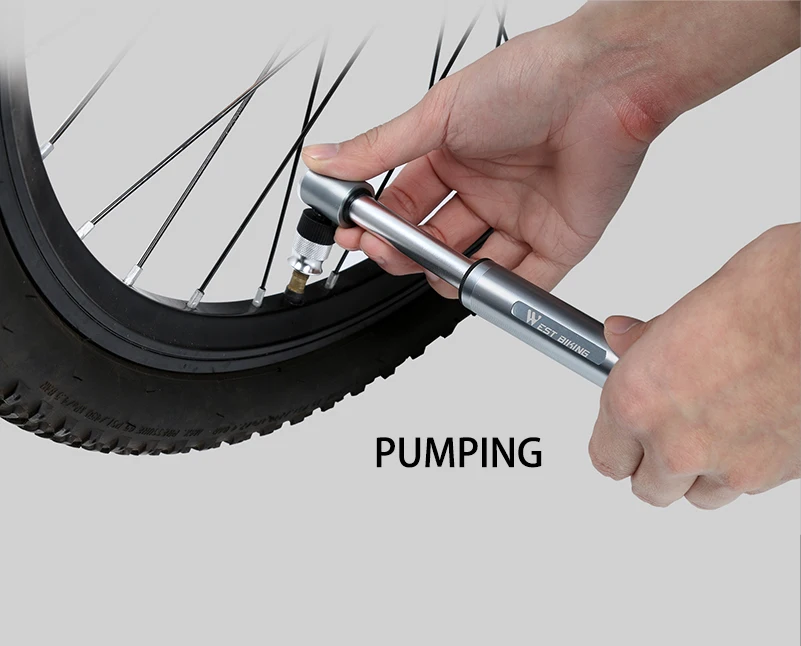 WEST BIKING портативный велосипедный насос из алюминиевого сплава для шин воздушный насос для горной дороги велосипедный воздушный насос мини велосипедный ручной насос для мяча