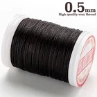 Круглая вощеная нить, шнур из полиэстера, длина 120 м, диаметр 0,5 мм, для шитья седла, кошелька, ручной стежки, кожаная нить