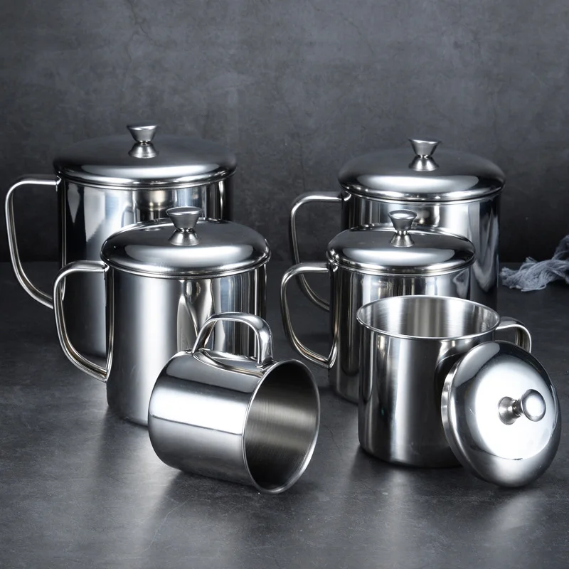 Stainless Steel Coffee Mugs with Handle Travel Outdoor Drinking Cups Lid|Кружки| |