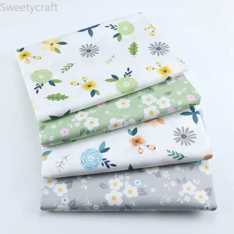 100% саржевая хлопковая ткань с цветочным рисунком для шитья DIY постельные