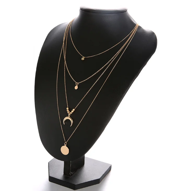 Винтажный Золотой Серебряный цветной многослойный кулон ожерелье с бисером и