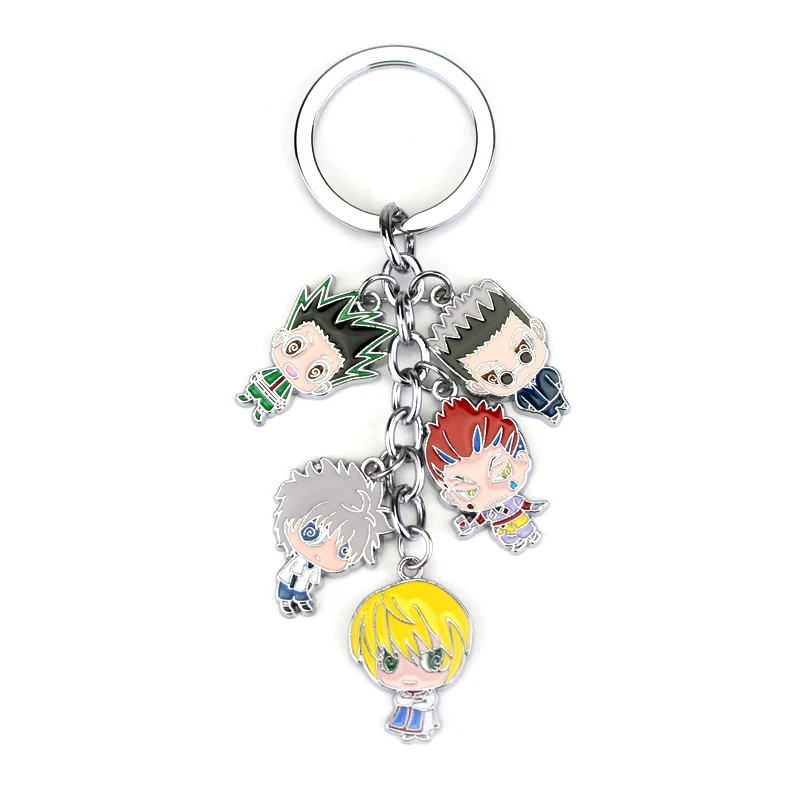 Аниме Охотник х Охотник брелок Gon Killua Zoldyck Kurapika Hisoka металлические фигурки брелки для женщин и мужчин модный автомобильный брелок - Цвет: Hunter x Hunter