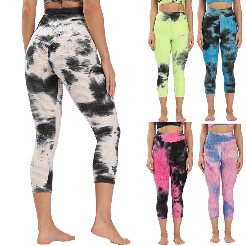 

High Waist Yoga Pants Tummy Control Workout Leggings for Women 4 Way Stretch Butt Lift Pants Slimming Textured XR-Hot