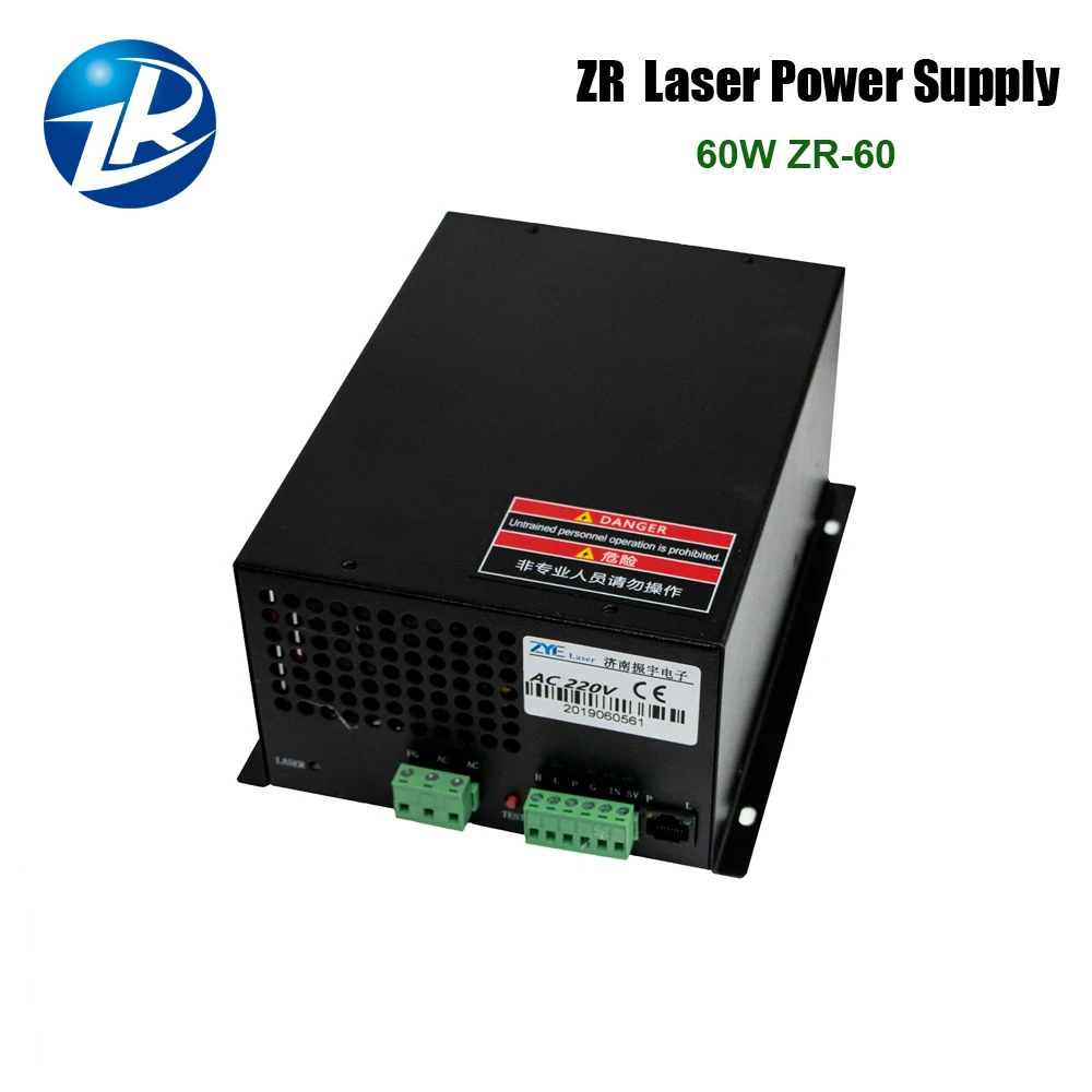 Zurong 60 Вт CO2 лазерный Питание ZR-60 MYJG 110V/220V для лазерную трубку высокого Напряжение