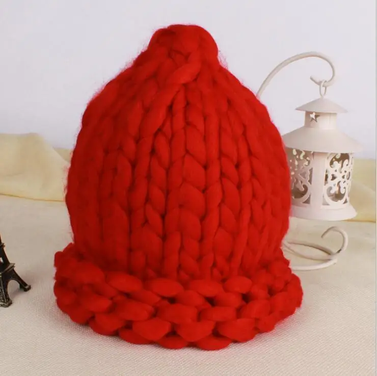 Hot Girl Winter Warm Hat Handmade Knitted Coarse Lines Cable Hats Knit Cap Beanie Crochet Caps Women Accessories | Аксессуары для